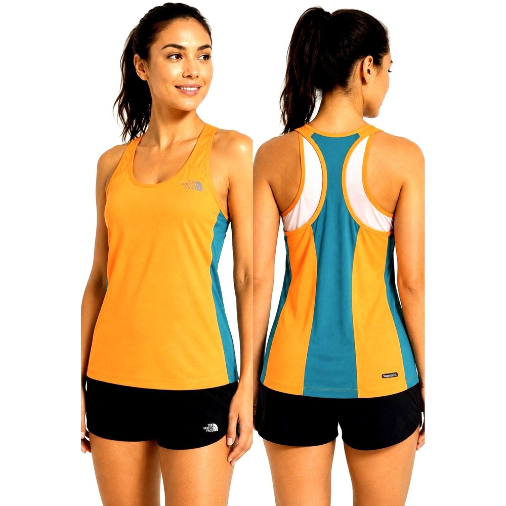 NEW! The North Face VaporWick Racerback Tank Top Athletic Running Orange SZ M